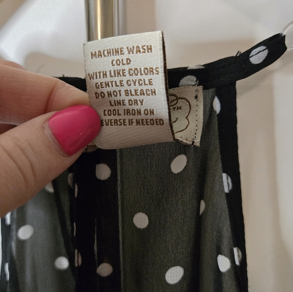 Eyelash Couture Black & White Polka Dot Chiffon Sundress – Size M - Picture 4 of 8